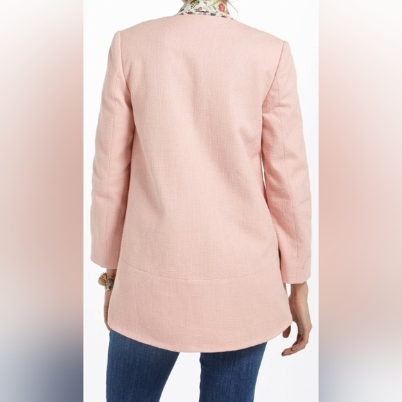 Anthropologie Electric Love Light Textured Petal Jacket in Pink Size US 2 - Picture 2 of 16